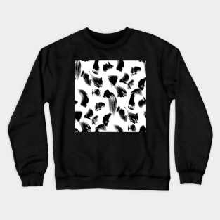 Black over White Brushtroke Dots Crewneck Sweatshirt